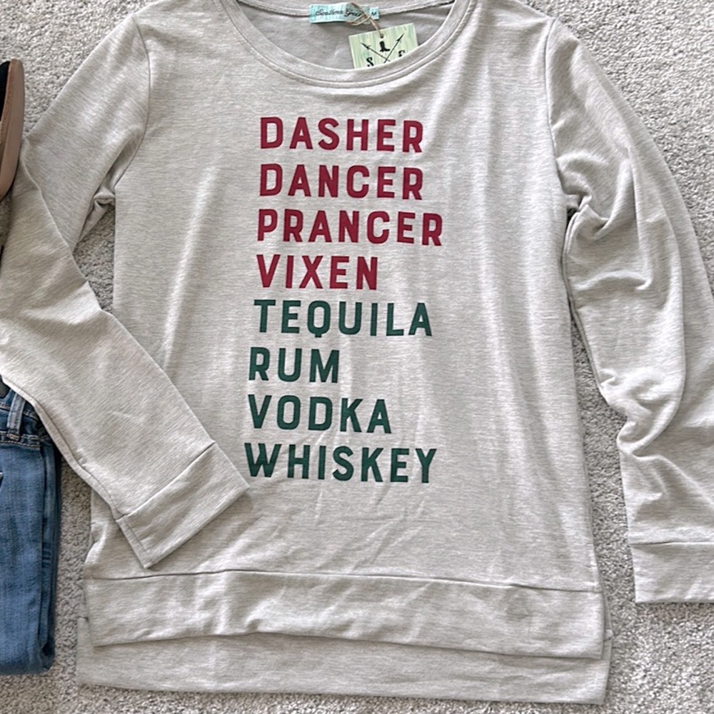 Southern Grace Long Sleeve Holiday Top - Picture 2 of 5